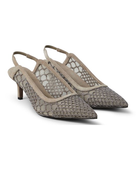 Brunello Cucinelli Gray City Precious Pumps