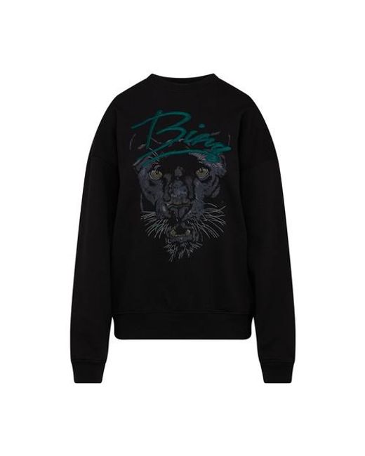 Anine Bing Black Kenny Sweatshirt Panther