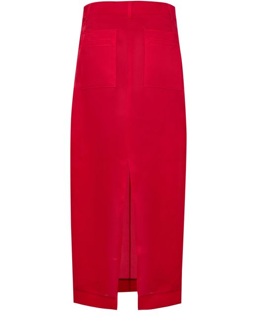Khaite Red Lange Rock Seide Lucian
