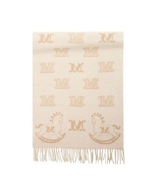 Max Mara Natural Schal Mit M-Print