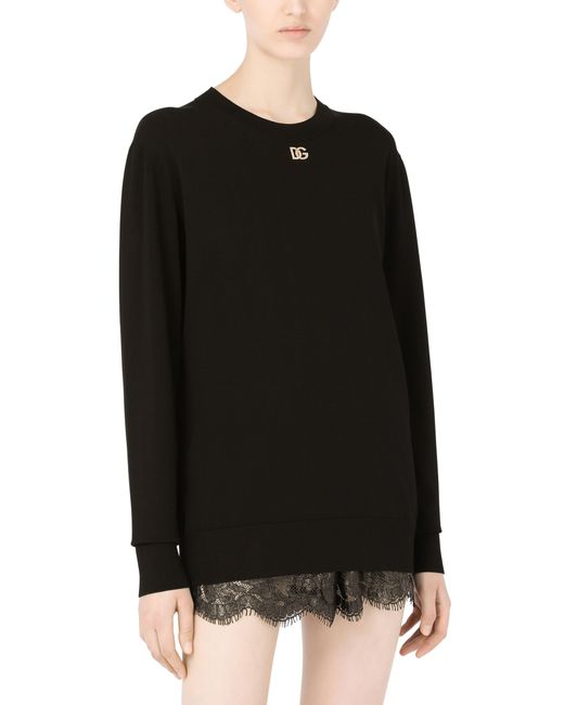 Dolce & Gabbana Black Viscose Sweater