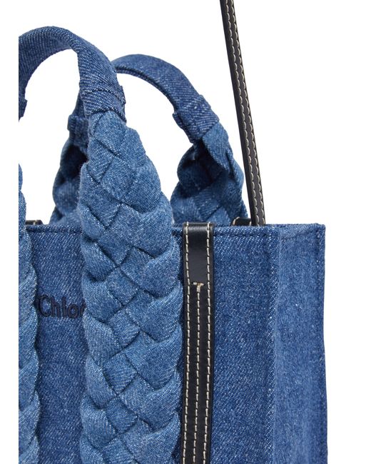 Chloé Blue Woody Mini Tote Bag