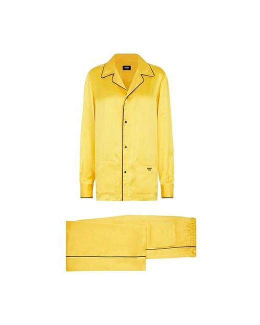 Fendi Yellow Silk Pyjamas for men
