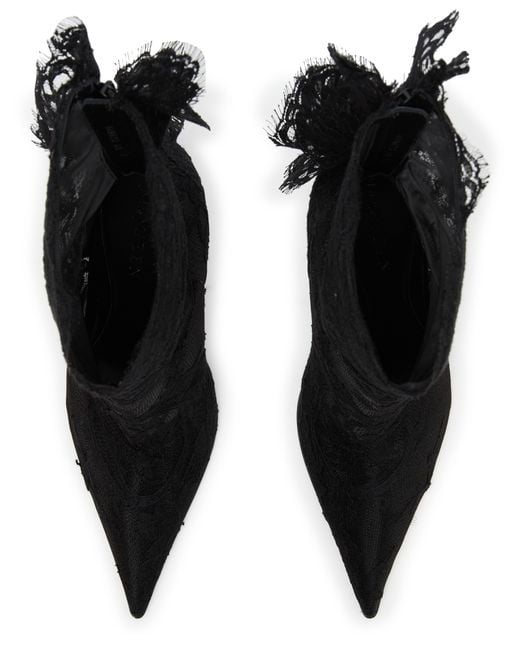 Alexander McQueen Black Heron Stiefelette Aus Spitze
