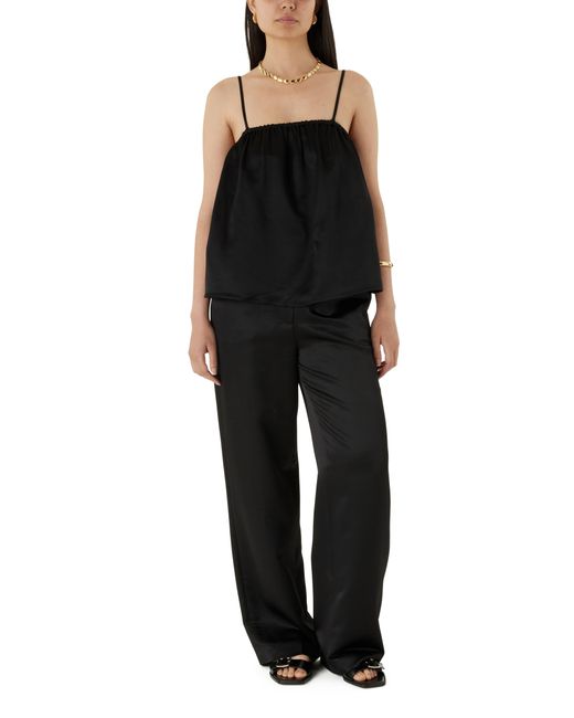 Soft Goat Black Wool And Silk Singlet