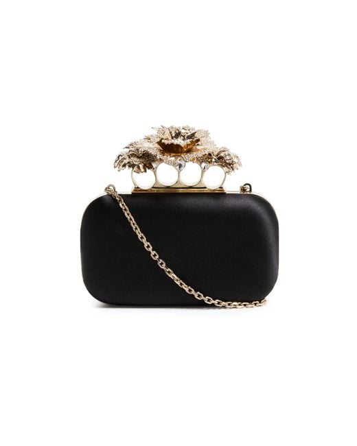 Alexander McQueen Black Carnation Clutch