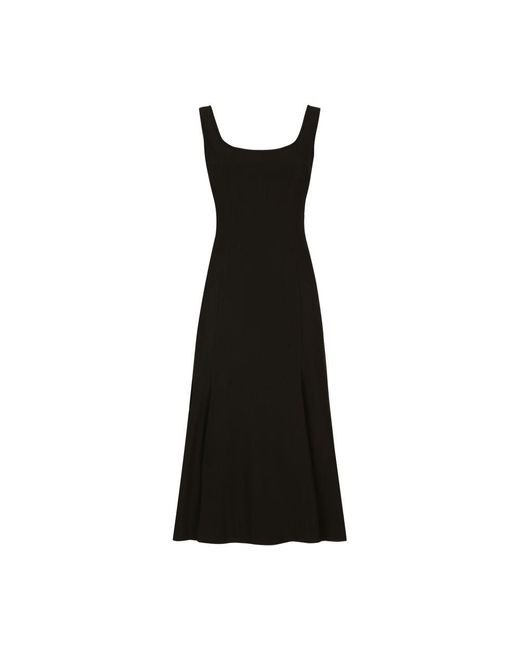 Dolce & Gabbana Black Calf-Length Cady Dress
