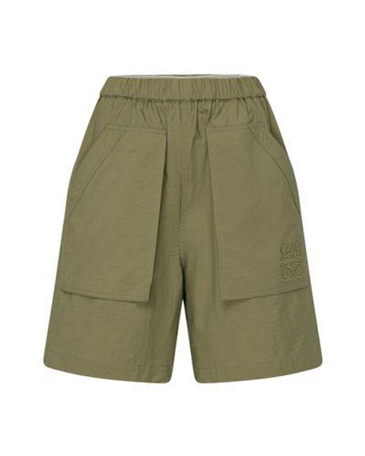 Loewe Green Long Shorts With Large Pockets