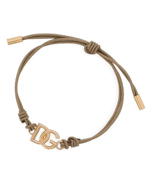 Dolce & Gabbana Metallic Logo-lettering Adjustable-fit Bracelet