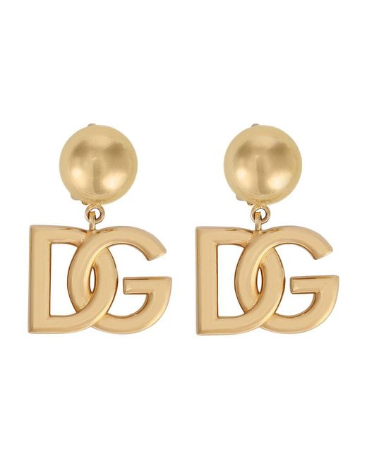 Dolce & Gabbana Metallic Dg Logo Earrings