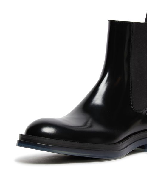 Alexander McQueen Black Leather Boots for men
