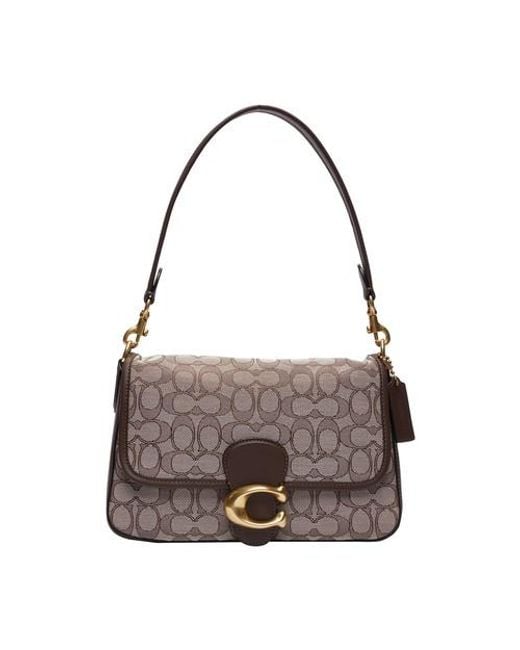 COACH Soft Tabby Shoulder Bag In Signature Jacquard in Brown | Lyst UK