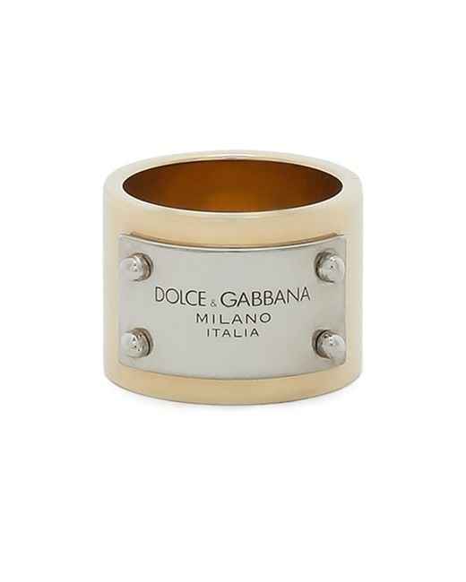 Dolce & Gabbana Metallic Ring mit Logoplakette