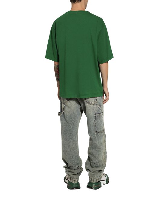 Dolce & Gabbana Kurzarm-T-Shirt aus Baumwolle in Green für Herren