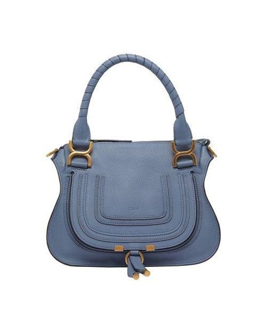 Chloé Marcie Double Carry Bag in Blue | Lyst