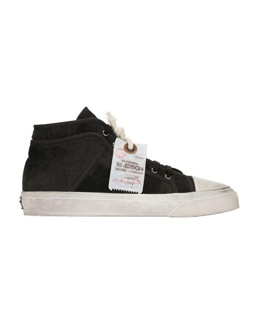 Dolce & Gabbana Black Fabric Vintage Mid-top Sneakers for men