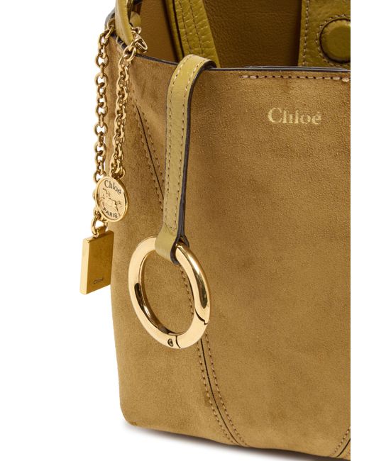 Petit Sac Cabas En Cuir Velours Spin Chloé en coloris Brown