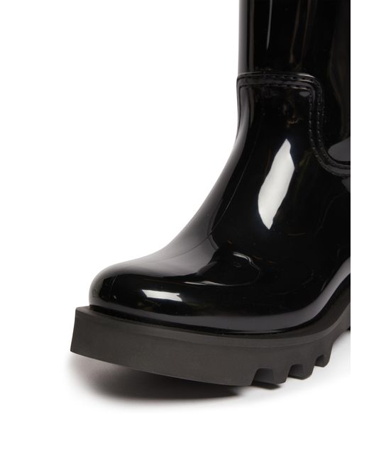 Moncler Black Ginette Logo-appliquéd Glossed-rubber Rain Boots