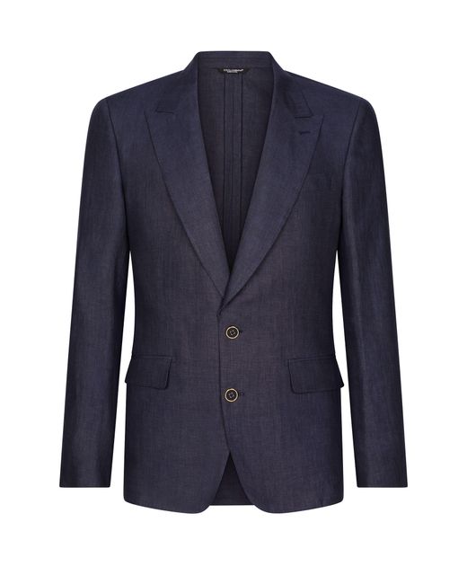 Veste Sicilia Fit à boutonnage simple en lin Dolce & Gabbana pour homme en coloris Blue