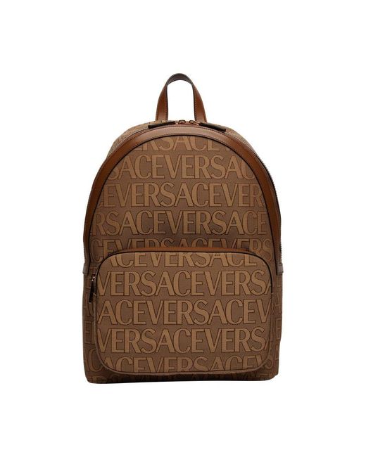 Versace Brown Allover Backpack for men