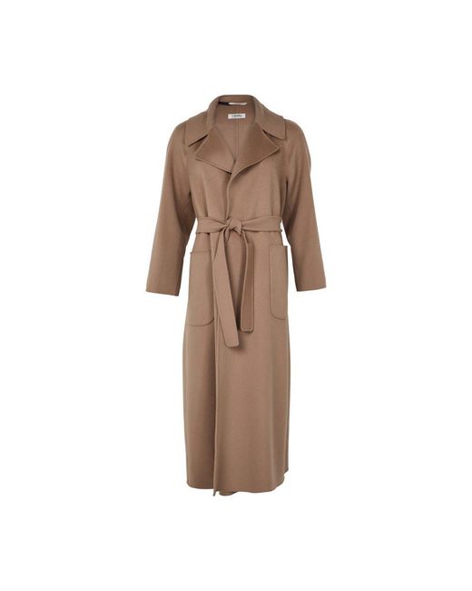 Max Mara Brown Doris Long Belted Coat