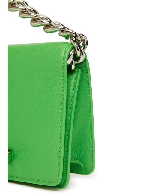 Alexander McQueen Green The Four Ring Mini With Chain