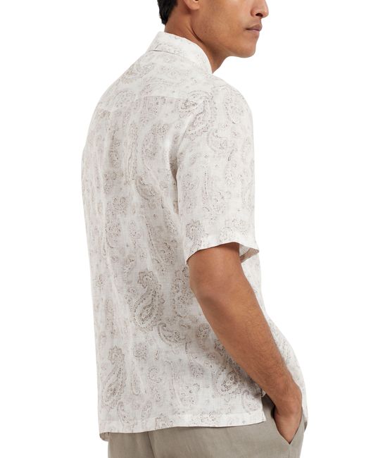 Chemise à col camp Brunello Cucinelli pour homme en coloris White