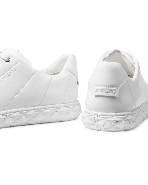 Jimmy Choo White Diamond Light Leather Sneakers