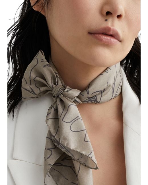 Brunello Cucinelli Gray Patterned Scarf