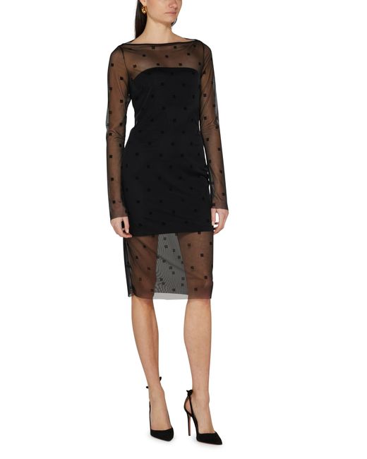 Givenchy Black 4G Lace And Diamanté Maxi Dress