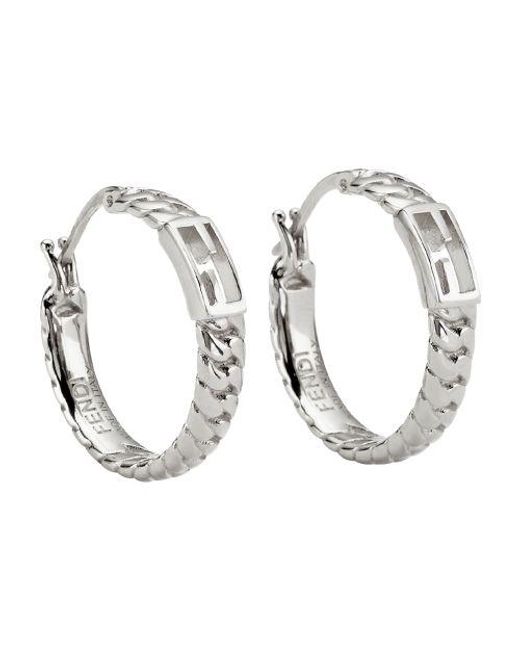 Fendi Metallic Baguette Earrings