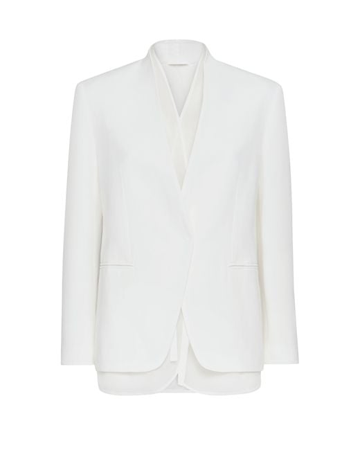 Brunello Cucinelli White Jacket With Monile