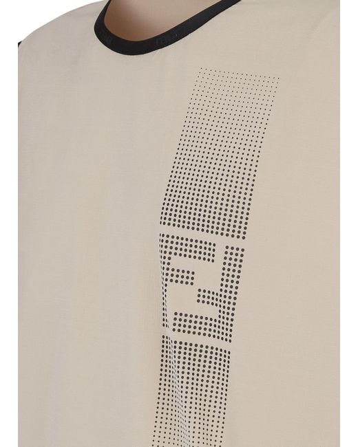 Fendi T-Shirt mit schmaler Passform in Natural für Herren