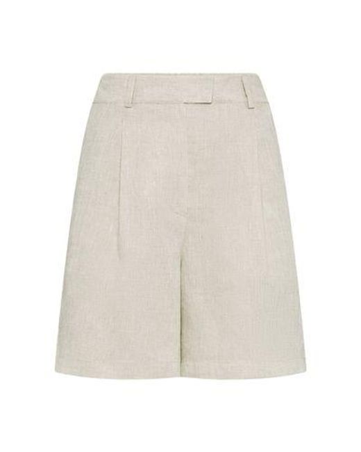Brunello Cucinelli Natural Linen Shorts