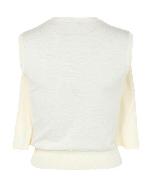 Loewe White Ärmelloser Strickpullover