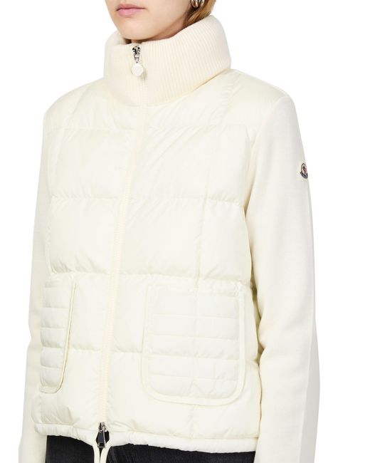 Moncler White Bi-Material Jacket