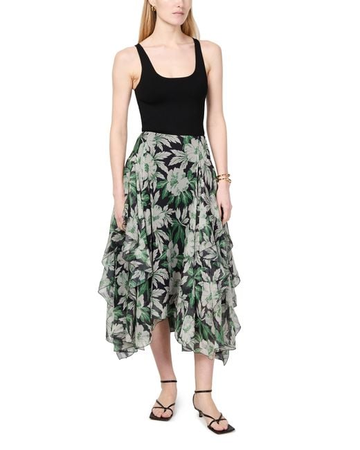 Loewe Green Fließend Fallender Rock Mit Blumenprint