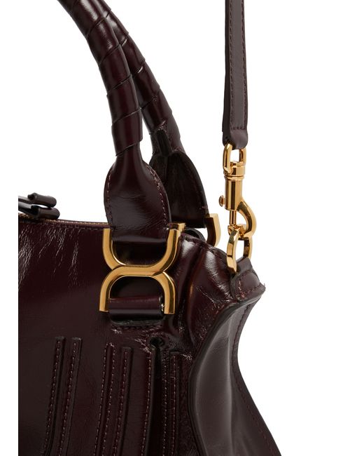 Petit Sac Double Porté Marcie En Cuir Brillant Chloé en coloris Black