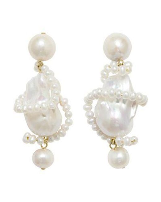 Completedworks White Ohrringe Aus Recyceltem Vermeil Mit Perlen