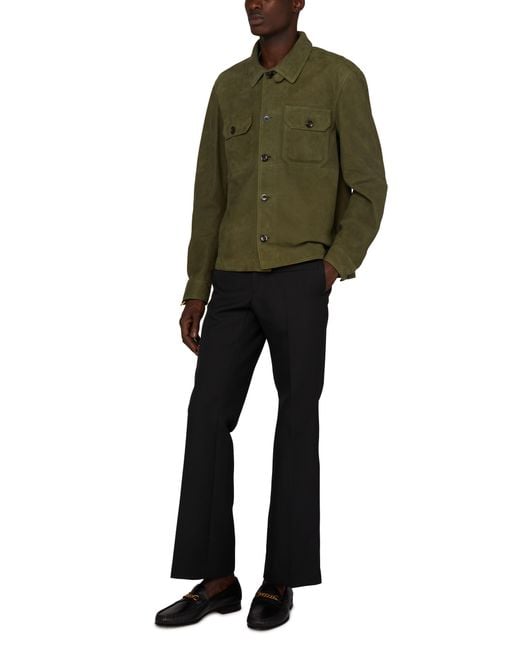 Veste chemise en daim Tom Ford pour homme en coloris Green