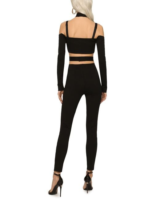 Dolce & Gabbana Black High-rise Cutout Skinny Pants