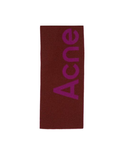 Acne Purple Logo Scarf