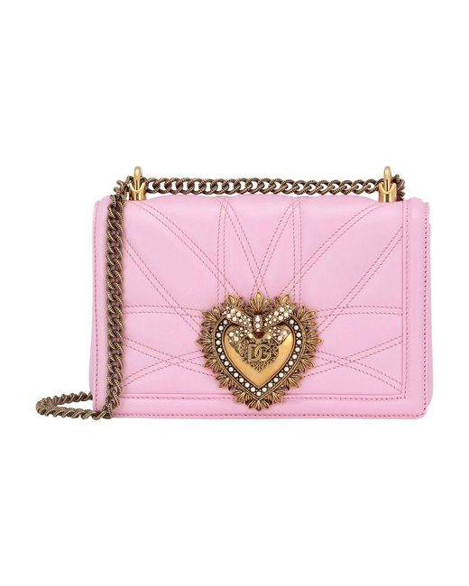 Dolce & Gabbana Pink Medium Devotion Shoulder Bag