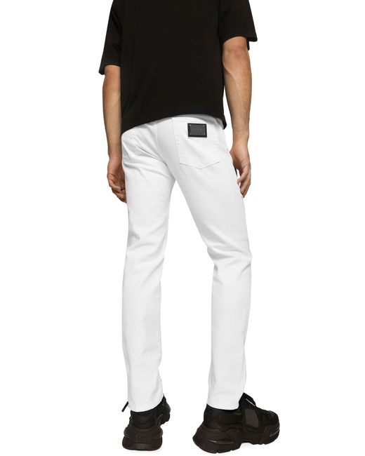 Dolce & Gabbana Weiße Stretch-Jeans Skinny Fit in White für Herren