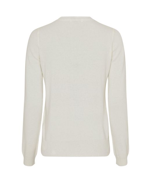 Max Mara White Bari Wool Cashmere Sweater