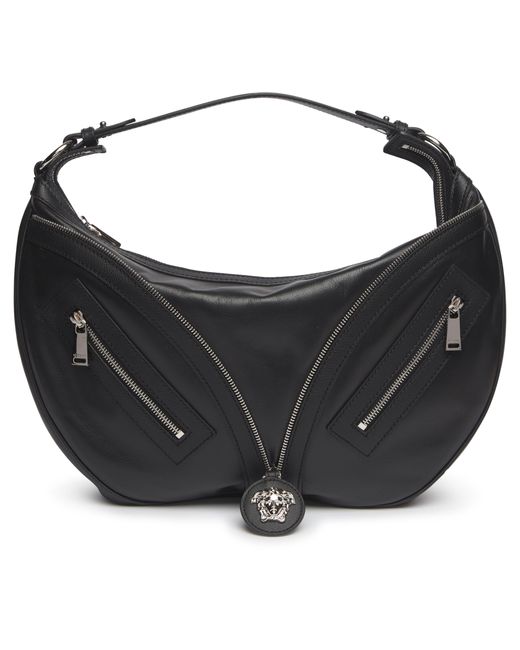Versace Black Medusa Small Hobo Bag