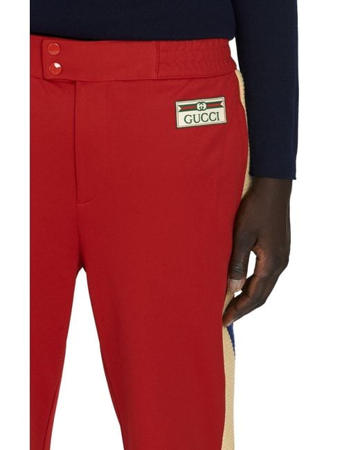 black and red jogging pants