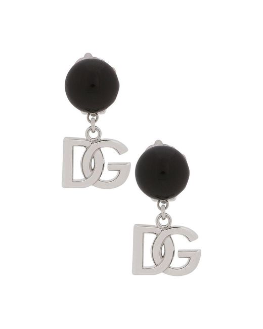 Dolce & Gabbana Black Earrings With Dg Logo