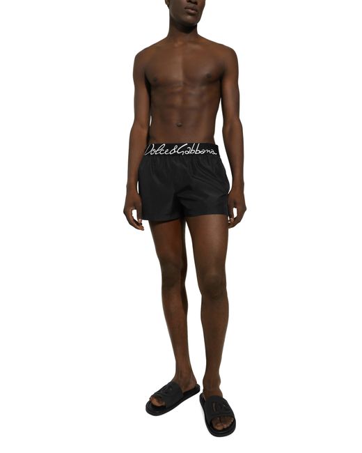 Dolce & Gabbana Black Short Swim Trunks for men