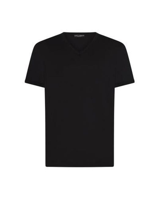 Dolce & Gabbana Black Cotton T-shirt for men